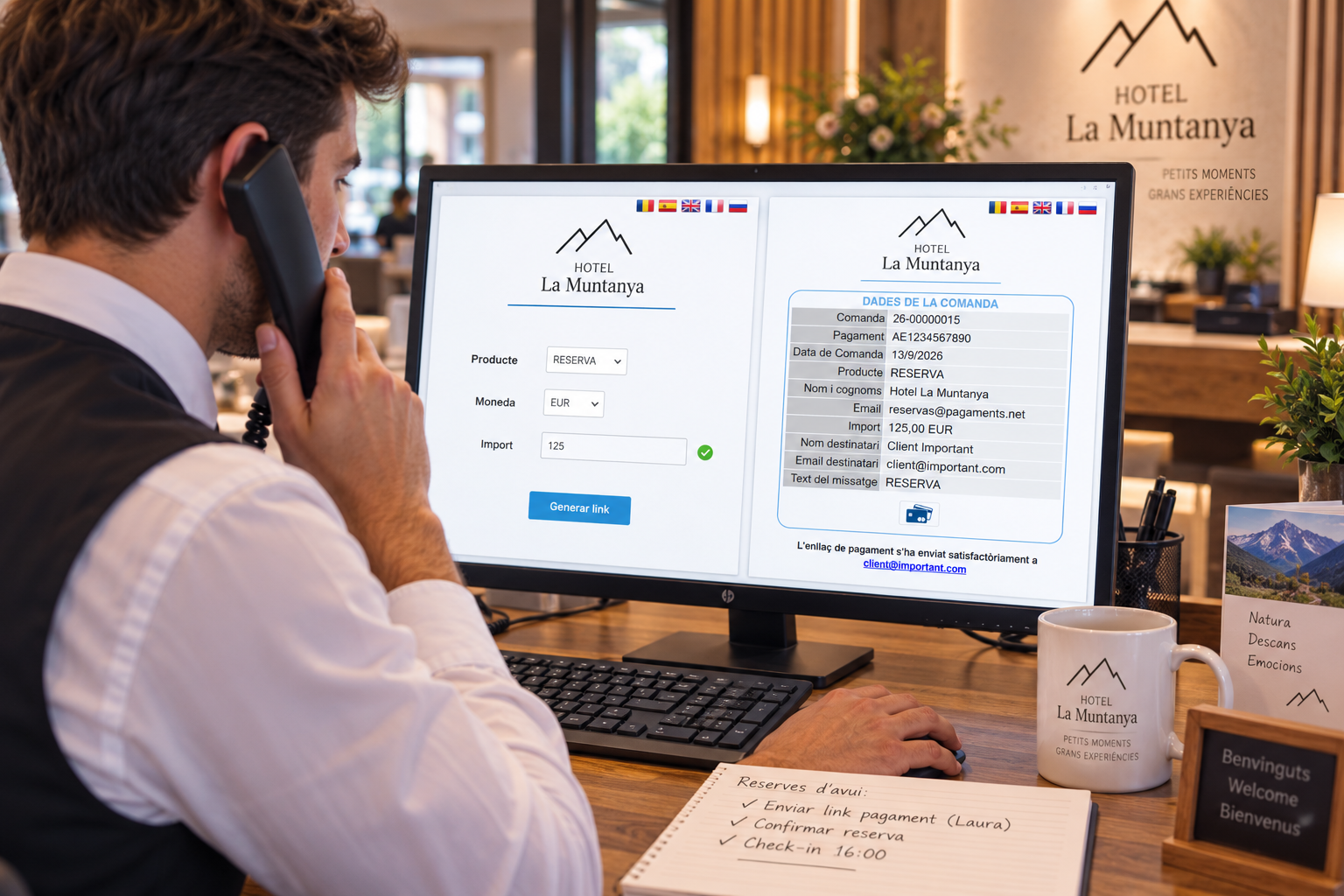Reservas de hotel por teléfono